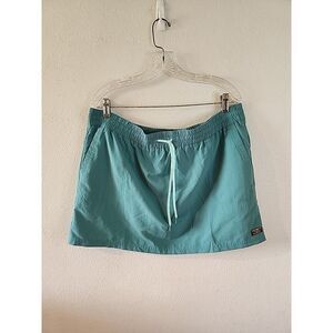 NWT! LL BEAN Supplex Nylon Skirt Black SZ Large Teal NEW! Tennis Hiking